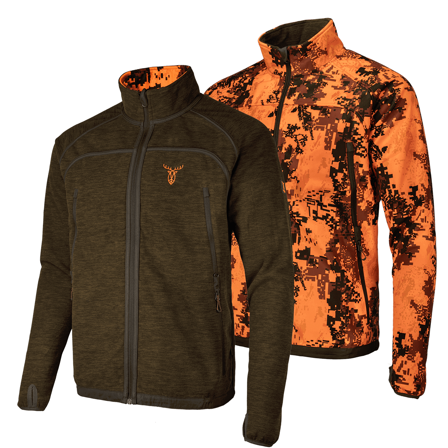  Pirscher Gear Fleece- reversible jacket (Blaze/Brown)